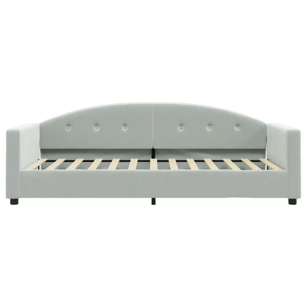 Slaapbank 90x200 cm fluweel lichtgrijs