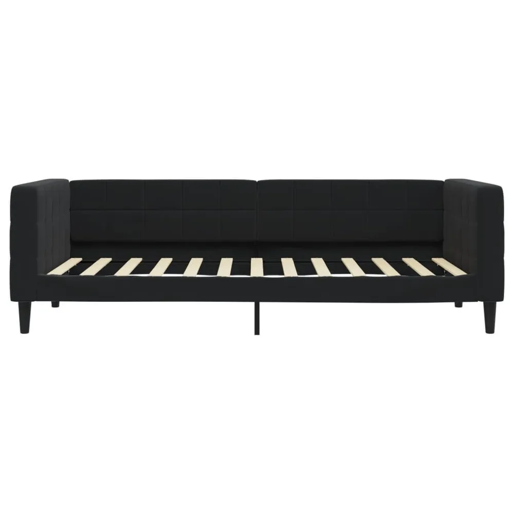 Slaapbank 90x200 cm fluweel zwart met Klittenband Bevestiging