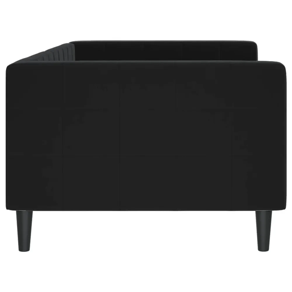 Slaapbank 90x200 cm fluweel zwart met Klittenband Bevestiging