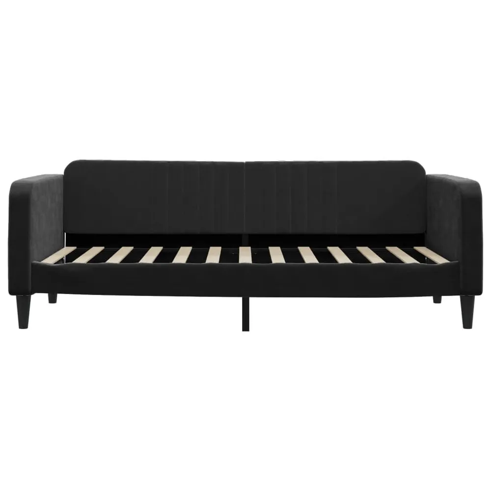 Slaapbank 90x200 cm fluweel zwart met Verstelbaar Mechanisme