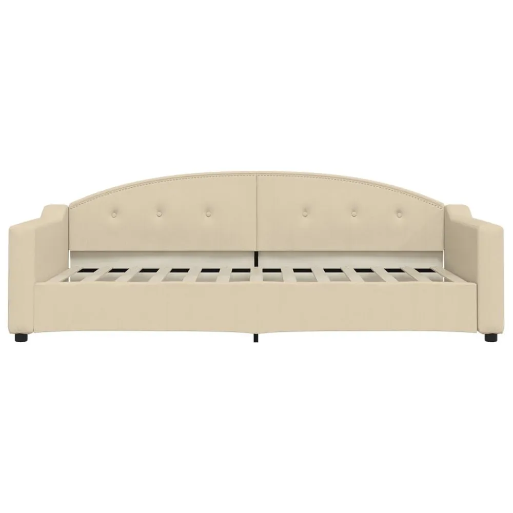 Slaapbank 90x200 cm stof crèmekleurig | Opvouwbaar | Compact