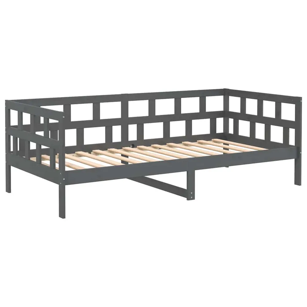 Slaapbank massief grenenhout grijs 80x200 cm
