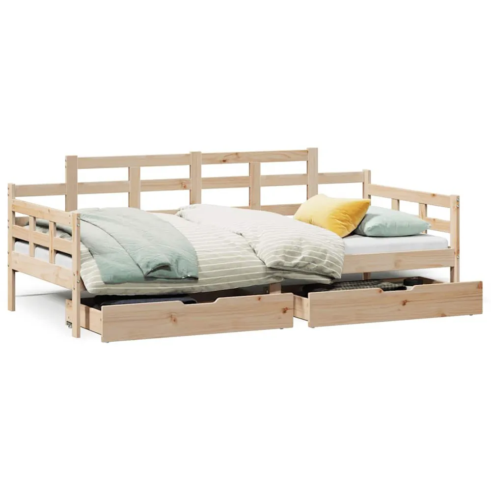 Slaapbank met lades 80x200 cm massief grenenhout