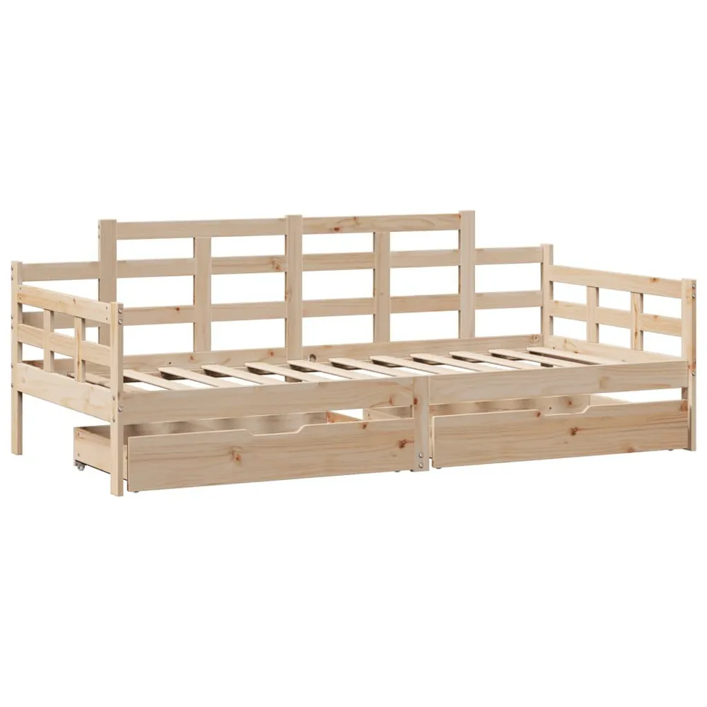 Slaapbank met lades 80x200 cm massief grenenhout