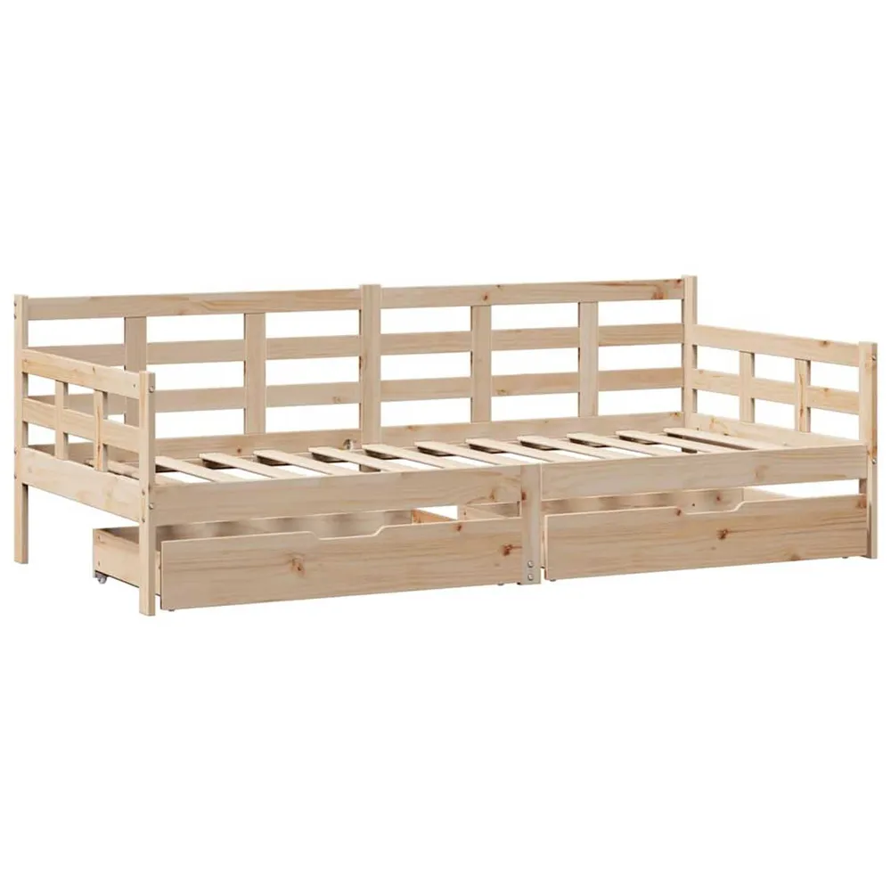 Slaapbank met lades 80x200 cm massief grenenhout