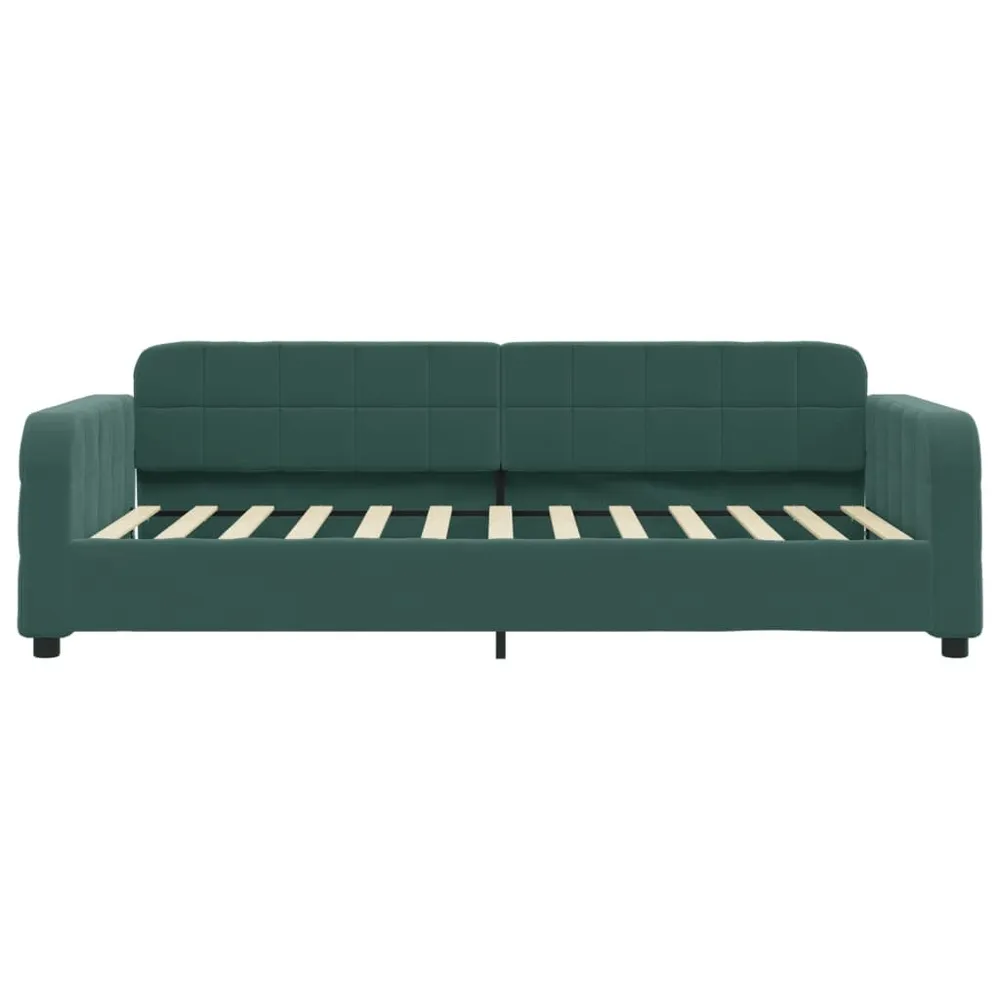 Slaapbank met matras 100x200 cm fluweel donkergroen