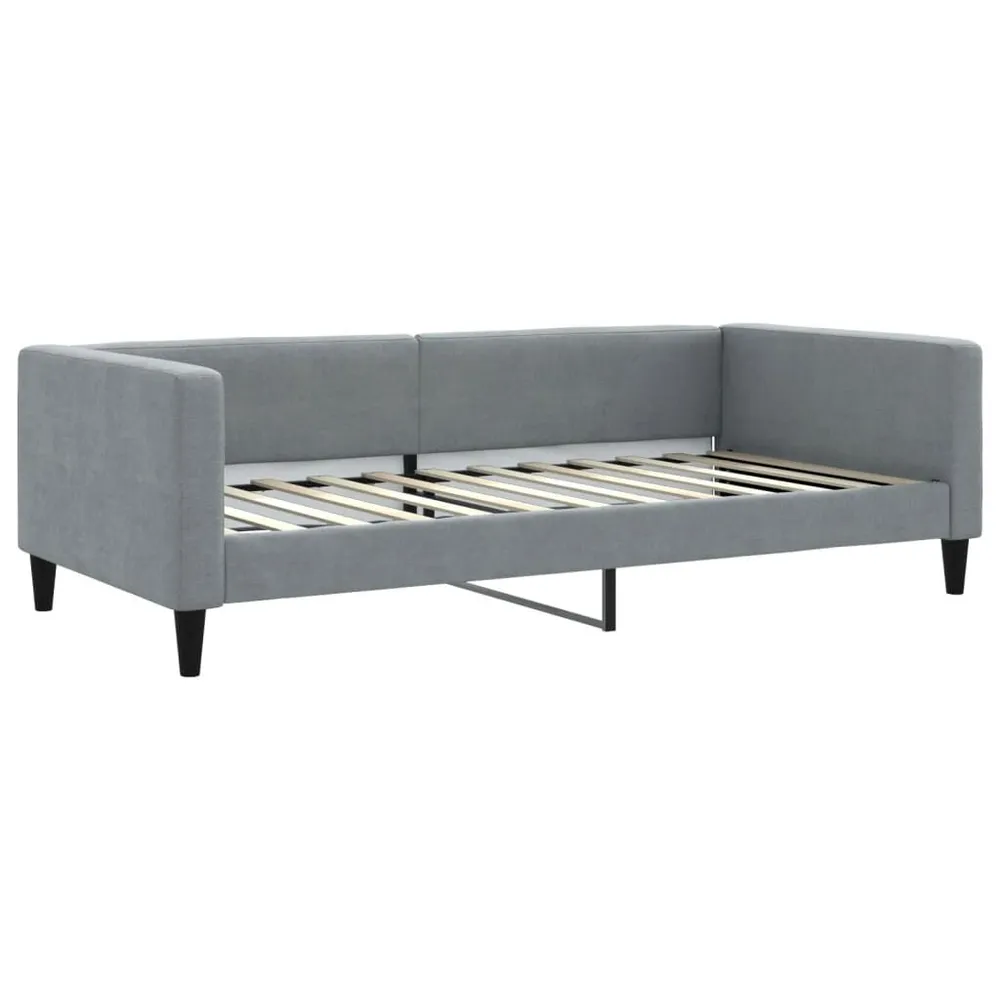 Slaapbank met matras 100x200 cm stof lichtgrijs