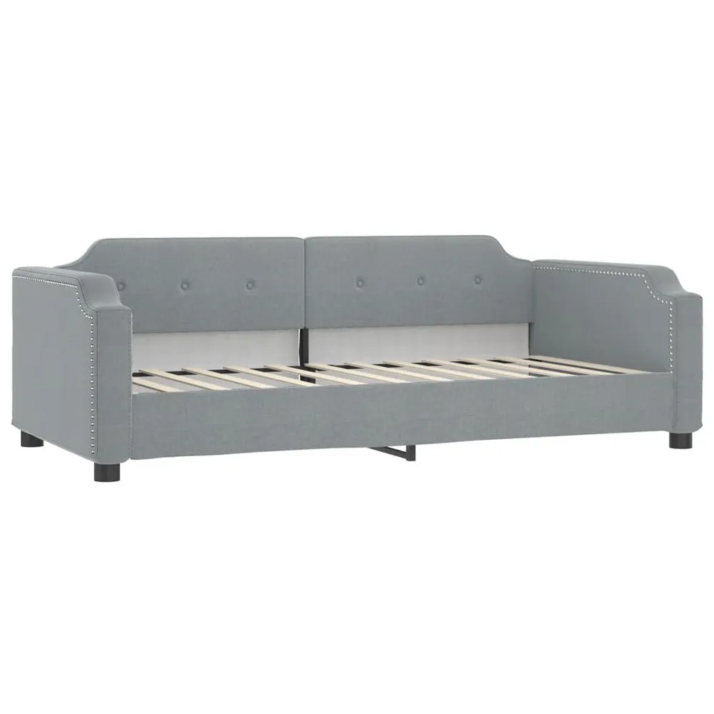 Slaapbank met matras 100x200 cm stof lichtgrijs