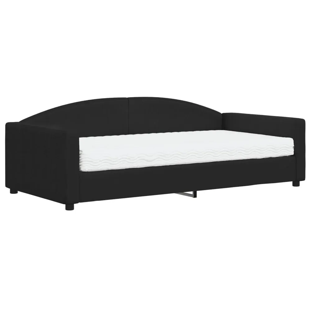 Slaapbank met matras 100x200 cm stof zwart