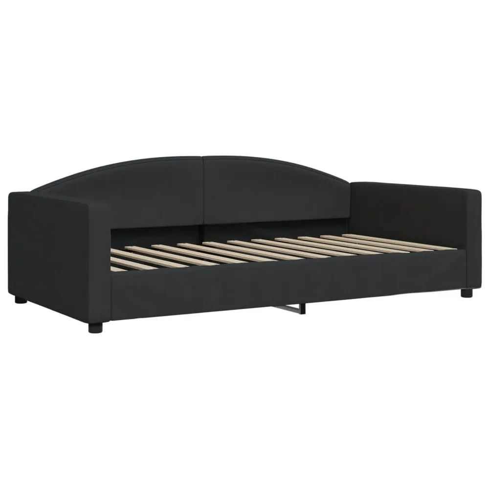 Slaapbank met matras 100x200 cm stof zwart