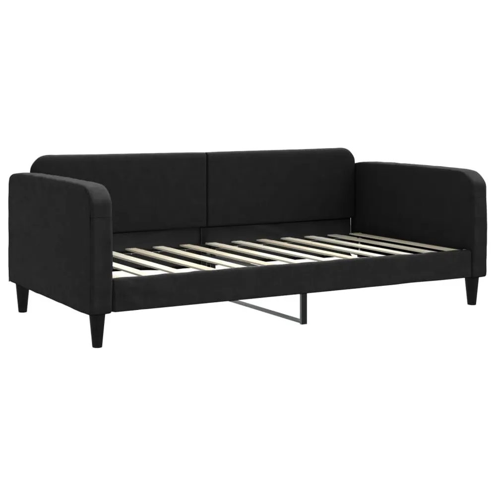 Slaapbank met matras 100x200 cm stof zwart