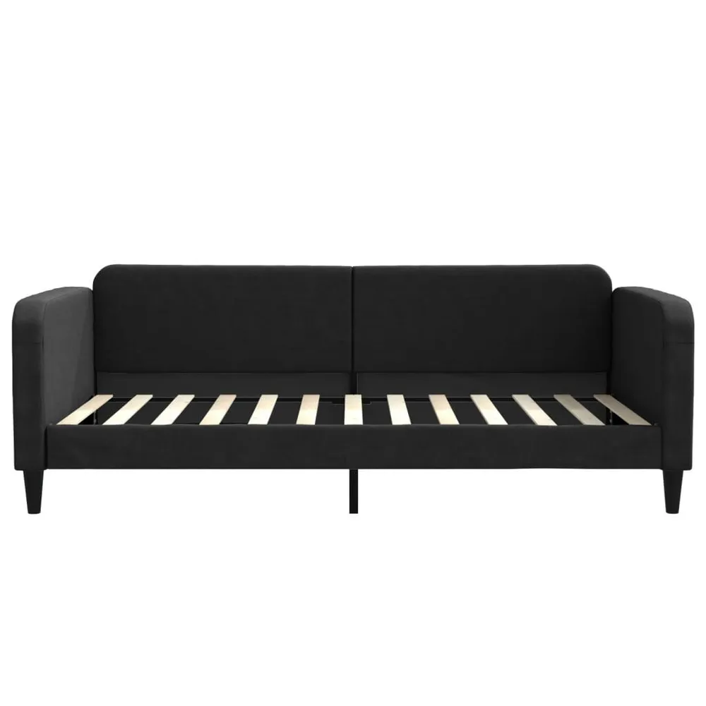 Slaapbank met matras 100x200 cm stof zwart