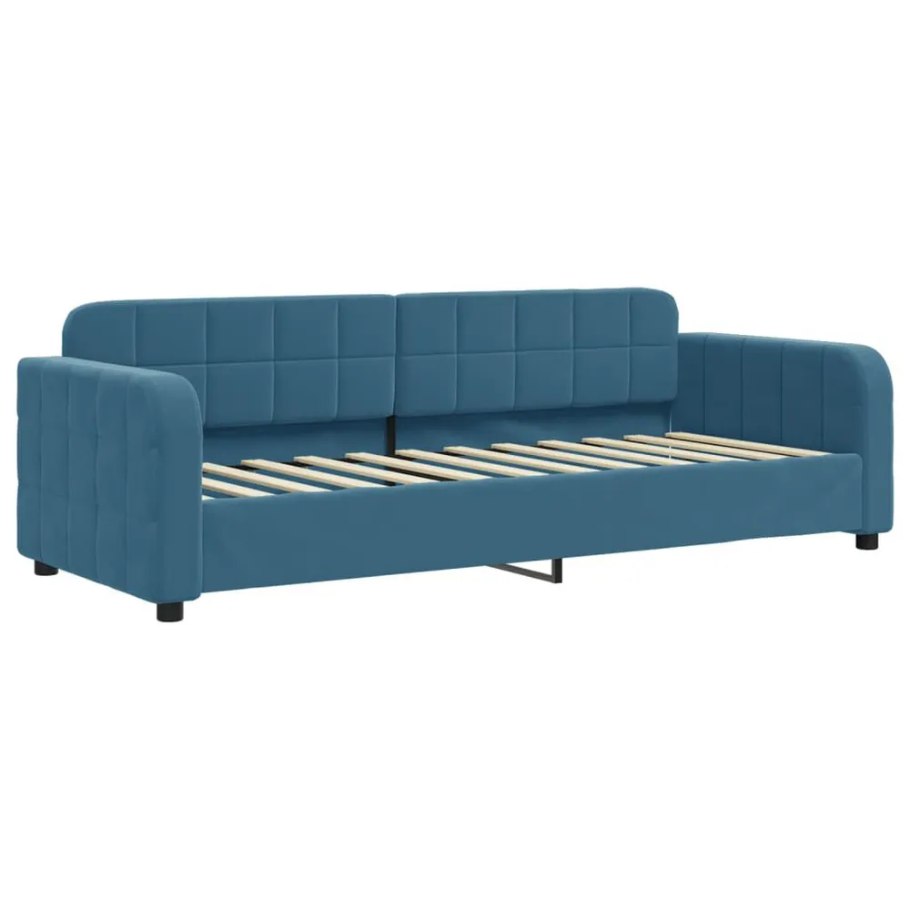 Slaapbank met matras 80x200 cm fluweel blauw
