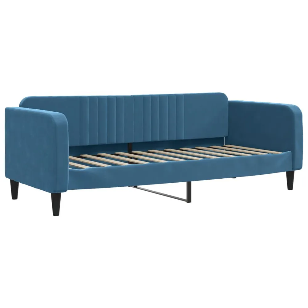 Slaapbank met matras 80x200 cm fluweel blauw
