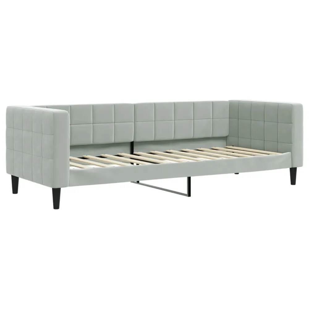 Slaapbank met matras 80x200 cm fluweel lichtgrijs