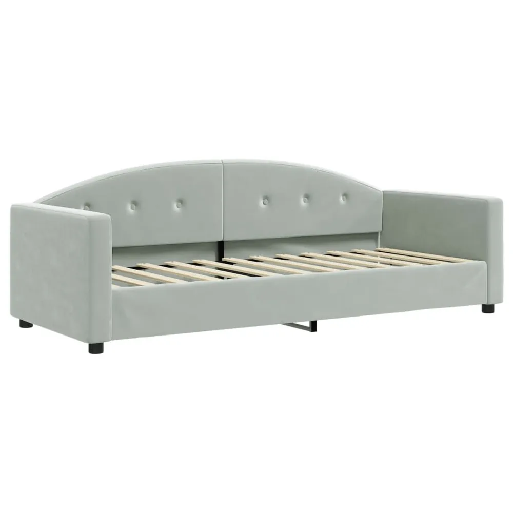 Slaapbank met matras 80x200 cm fluweel lichtgrijs
