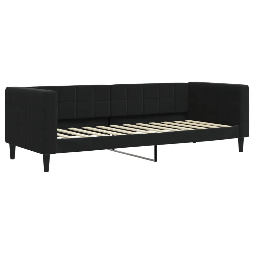 Slaapbank met matras 80x200 cm fluweel zwart
