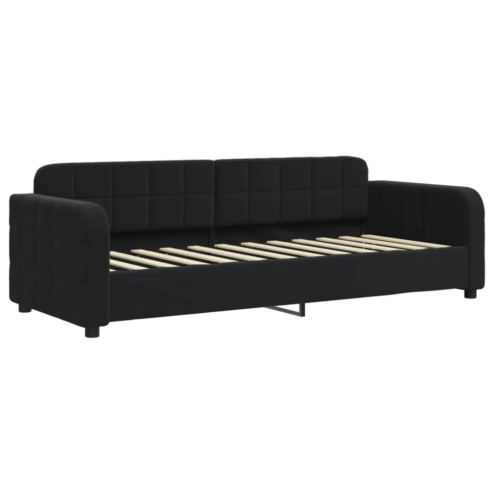 Slaapbank met matras 80x200 cm fluweel zwart