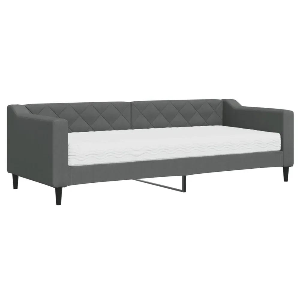 Slaapbank met matras 80x200 cm stof donkergrijs