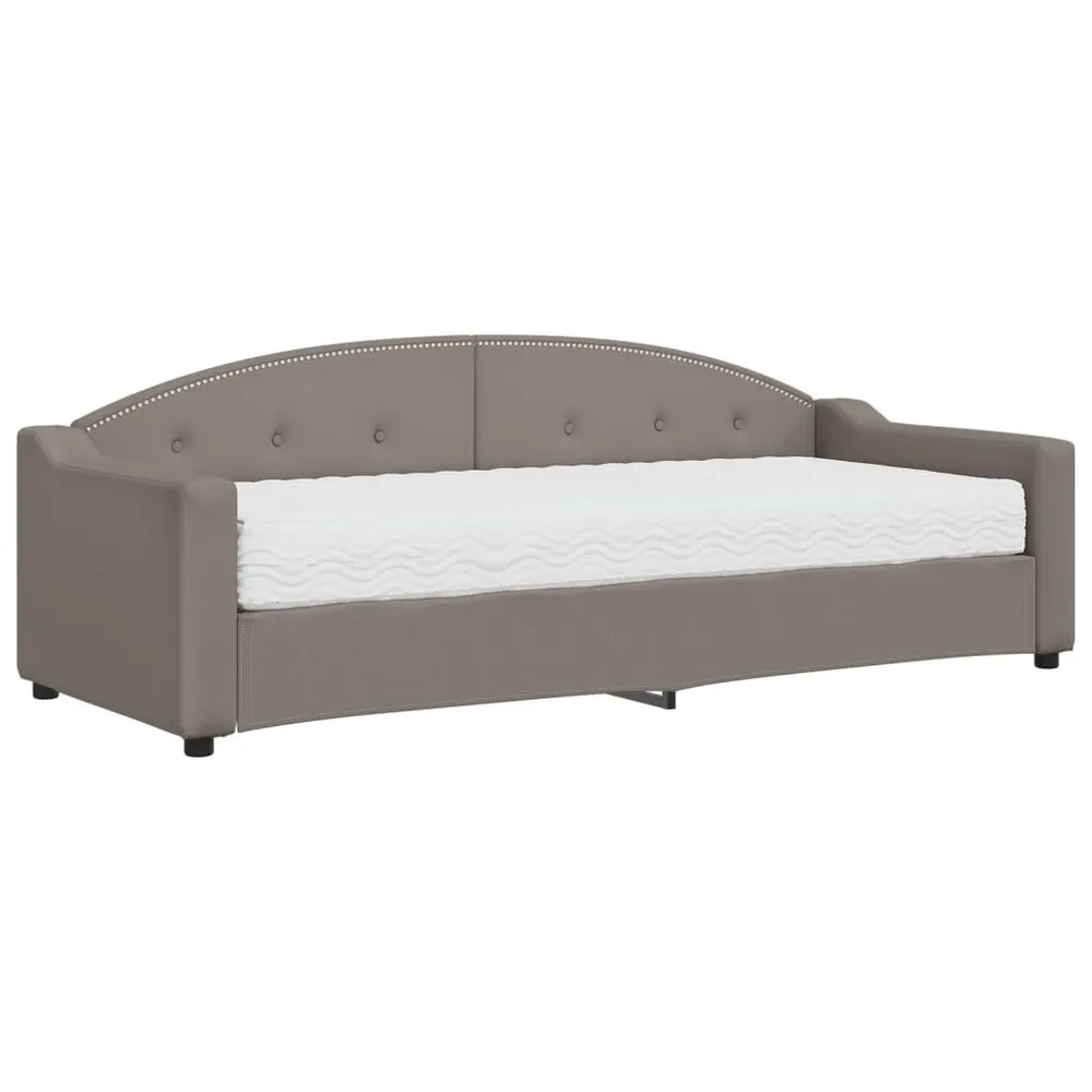 Slaapbank met matras 80x200 cm stof taupe Easy Clean Oppervlak