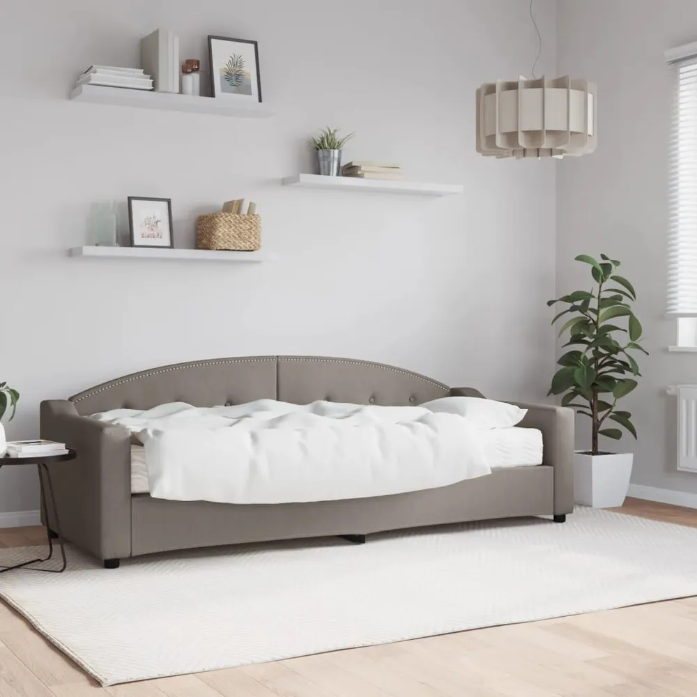 Slaapbank met matras 80x200 cm stof taupe Easy Clean Oppervlak