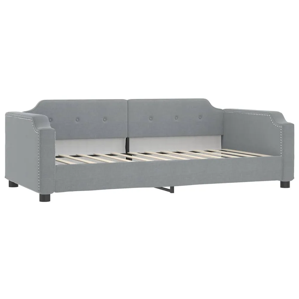 Slaapbank met matras 90x190 cm stof lichtgrijs