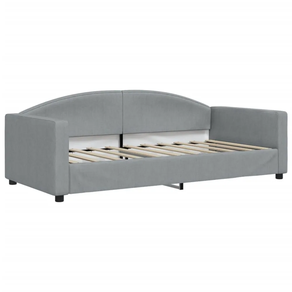 Slaapbank met matras 90x190 cm stof lichtgrijs
