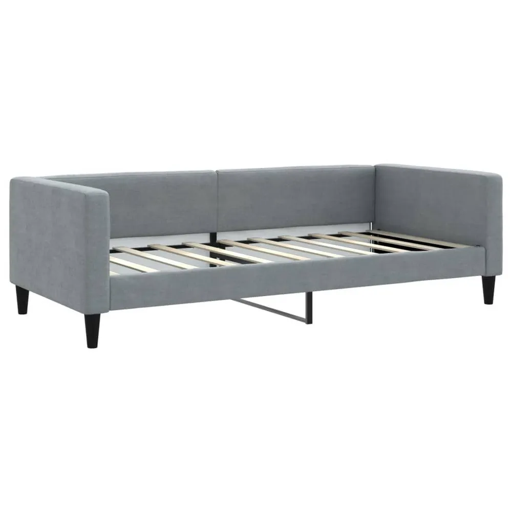 Slaapbank met matras 90x190 cm stof lichtgrijs