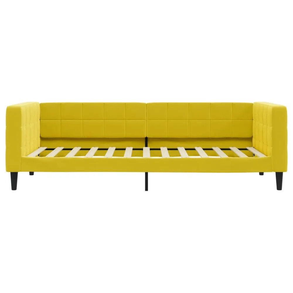 Slaapbank met matras 90x200 cm fluweel geel