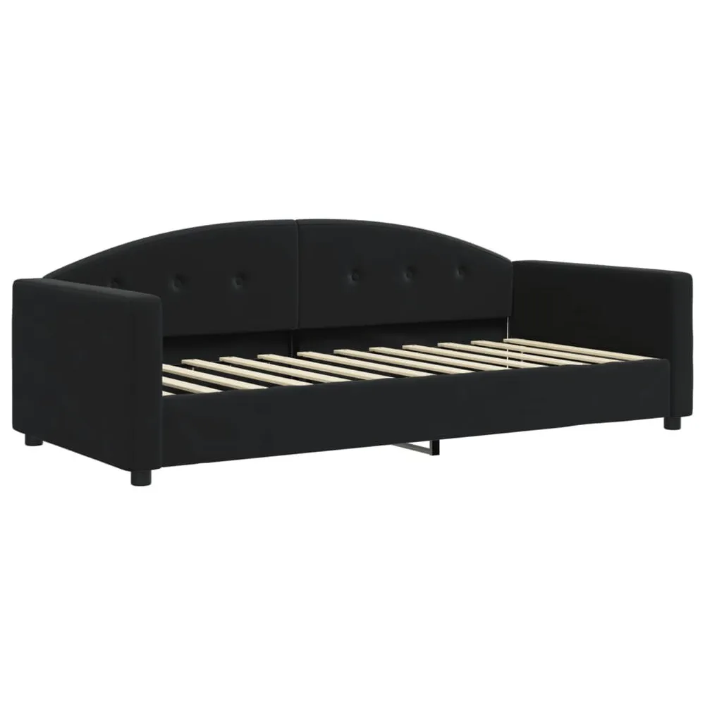 Slaapbank met matras 90x200 cm fluweel zwart