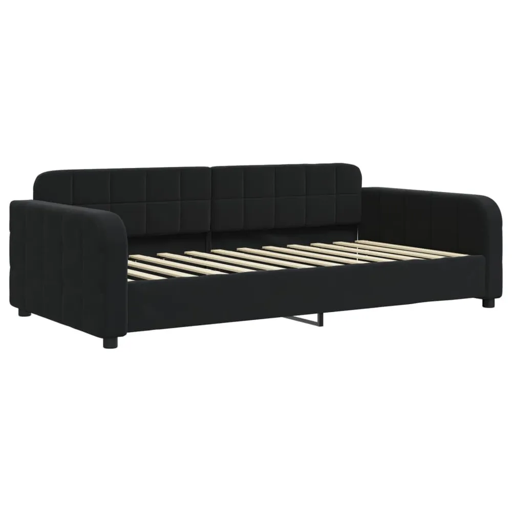 Slaapbank met matras 90x200 cm fluweel zwart