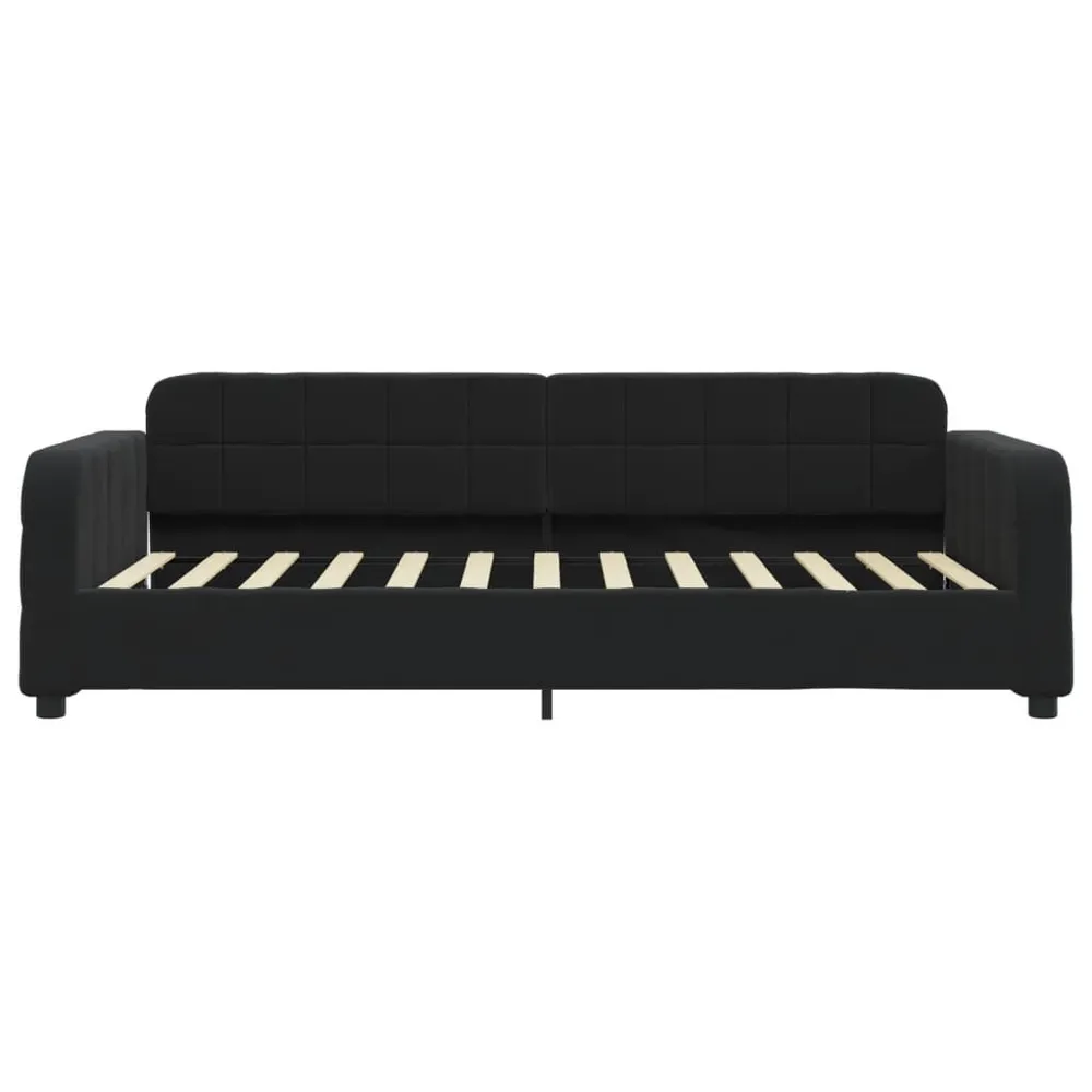 Slaapbank met matras 90x200 cm fluweel zwart