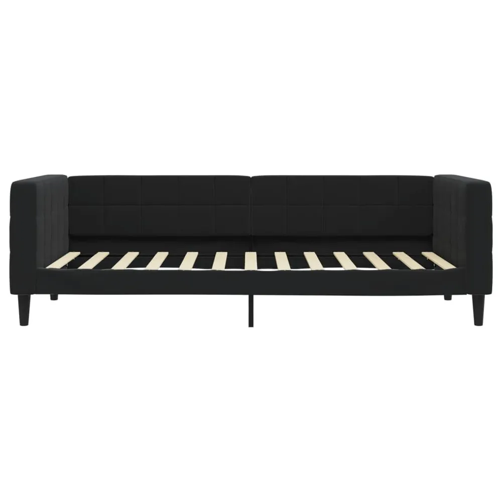 Slaapbank met matras 90x200 cm fluweel zwart