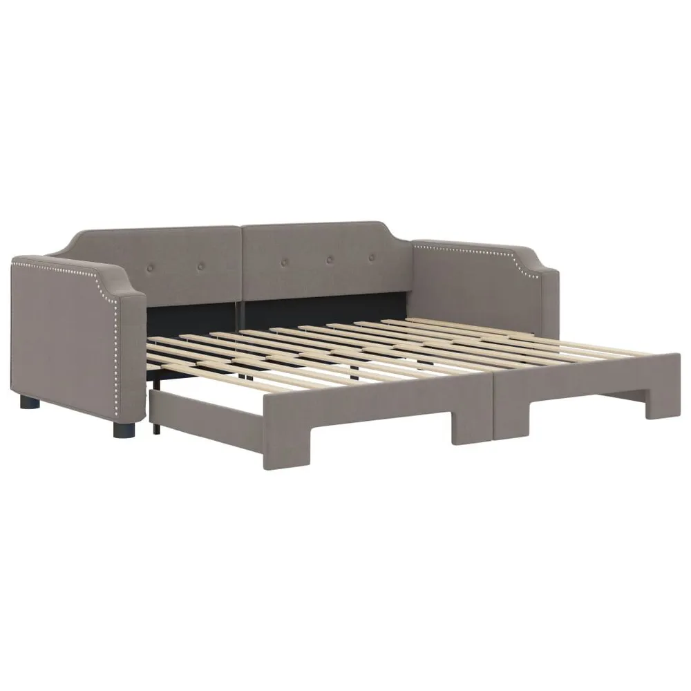 Slaapbank met onderschuifbed 100x200 cm stof taupe voor Hymer | Adria | Knaus