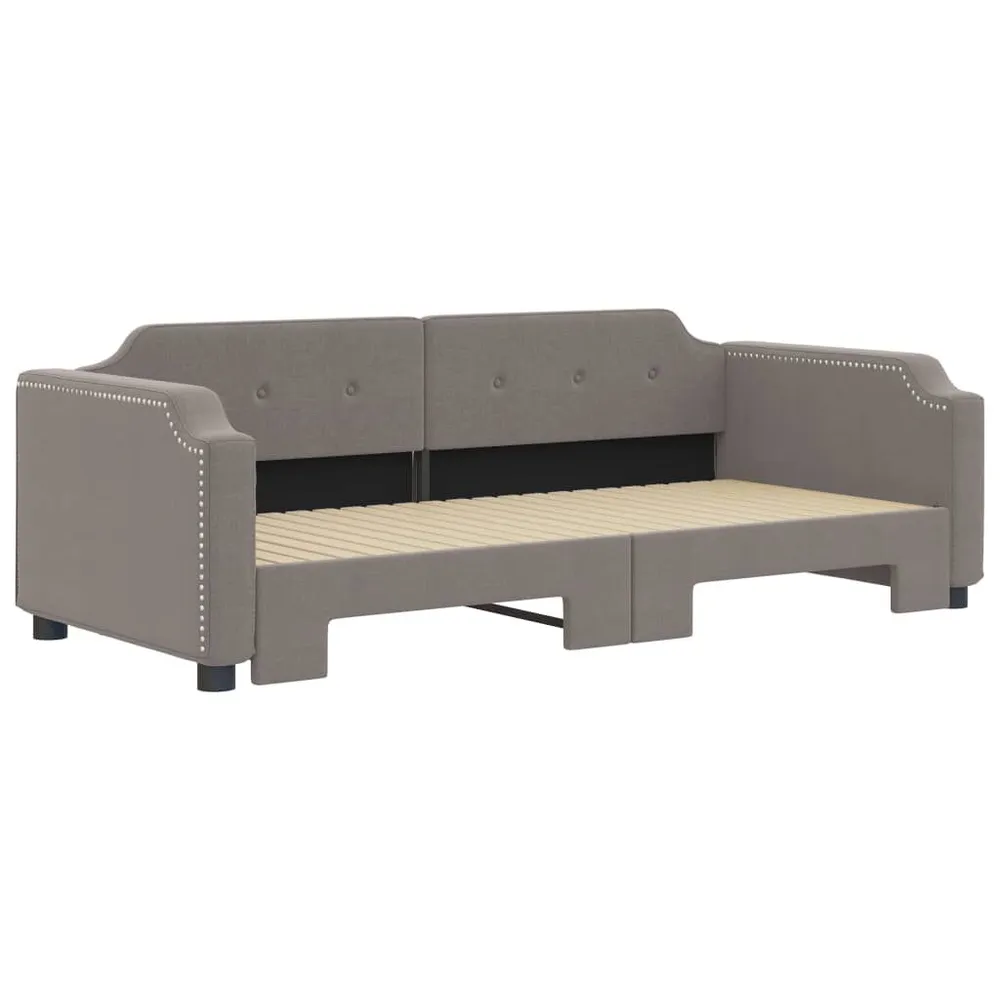 Slaapbank met onderschuifbed 100x200 cm stof taupe voor Hymer | Adria | Knaus