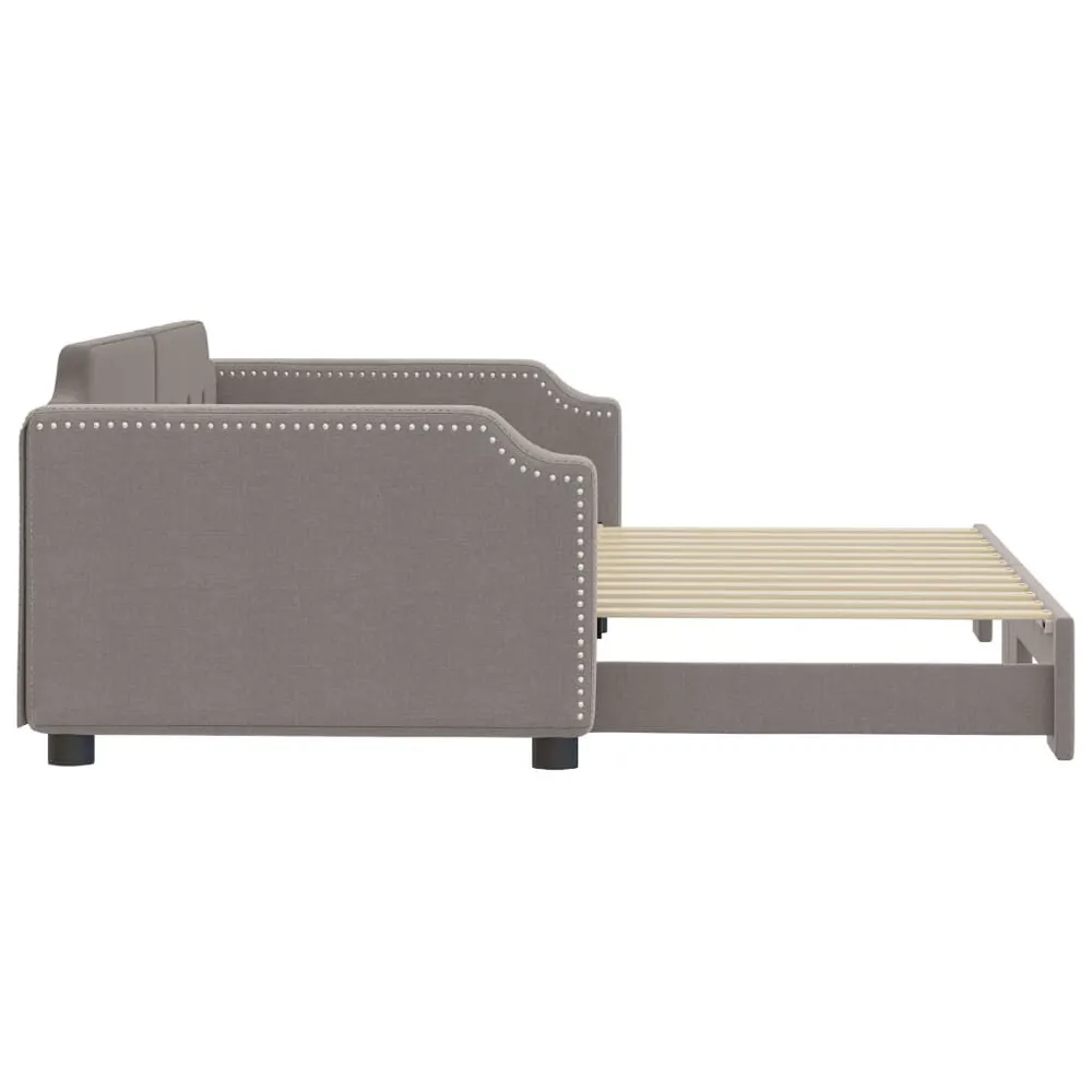 Slaapbank met onderschuifbed 100x200 cm stof taupe voor Hymer | Adria | Knaus