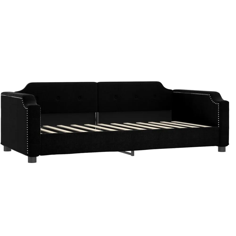 Slaapbank met onderschuifbed en lades 90x200 cm stof zwart