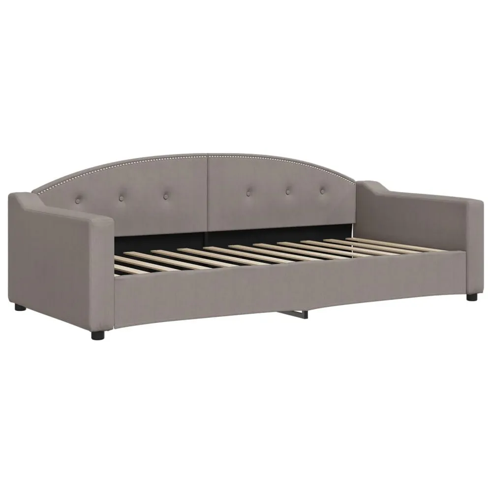 Slaapbank met onderschuifbed en lades 90x200 cm stof taupe