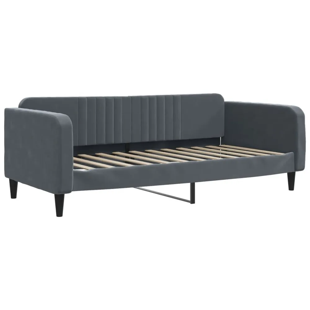 Slaapbank onderschuifbed lades 100x200 cm fluweel donkergrijs
