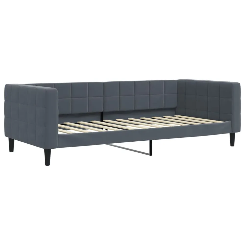 Slaapbank onderschuifbed lades 100x200 cm fluweel donkergrijs