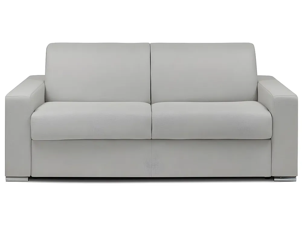 Snel omgebouwde slaapbank grijze stof met 3 plaatsen en een matras van 18 cm CALITO