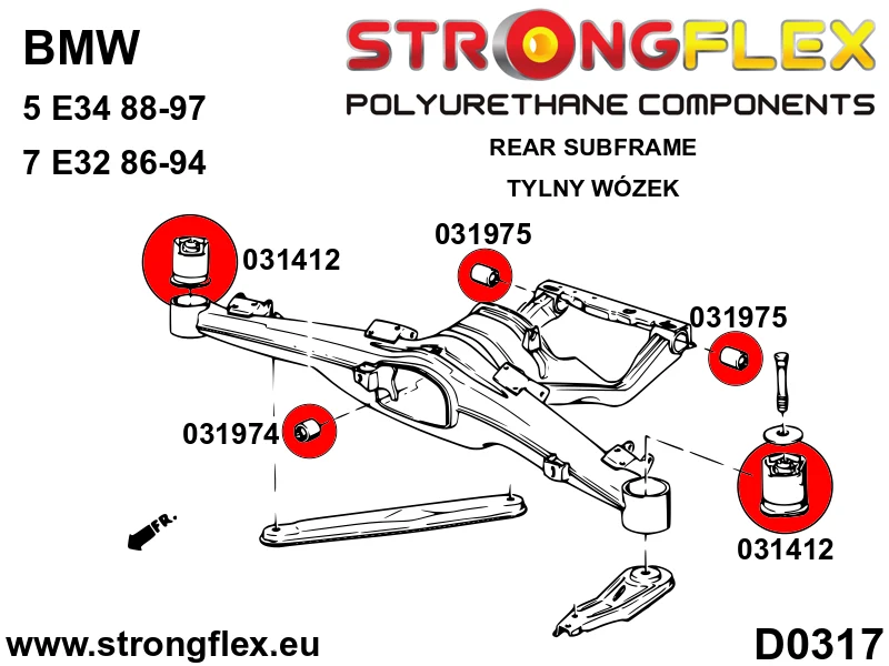 Rear beam mount bush - BMW > Serie 5 > III E34|BMW > Serie 7 > II E32 met afneembare kogelkop