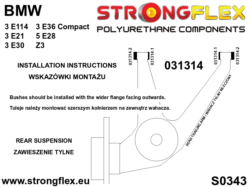 Rear trailing arm bush - BMW > Serie 3 > I E21|BMW > Serie 3 > II E30|BMW > Serie 3 > III E36 > E36 Compact|BMW > Serie 5...