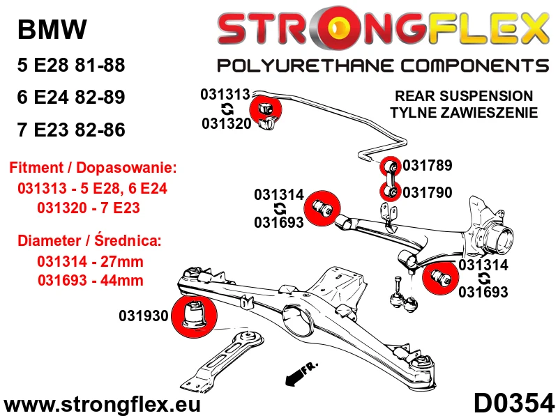 Rear trailing arm bush - BMW > Serie 3 > I E21|BMW > Serie 3 > II E30|BMW > Serie 3 > III E36 > E36 Compact|BMW > Serie 5...