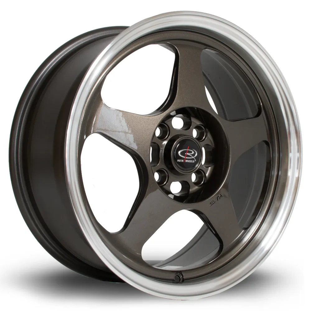 Rota Slipstream 16x7" 4x100 ET40, Gunmetal, Hoogglans Lip