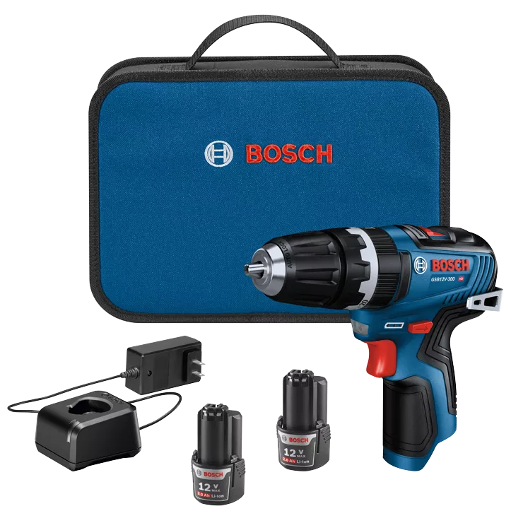 BOSCH 12V MAX 3/8" Hammer Drill/Driver Kit met anti-corrosie coating