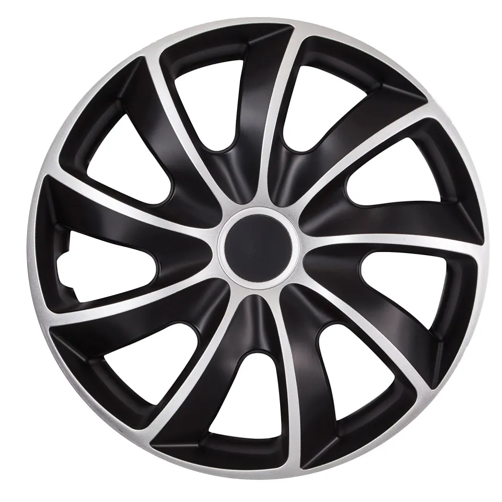 NRM Quad Bicolor ZILVER&ZWART Wieldoppen 17" Hoge kwaliteit ABS-kunststof