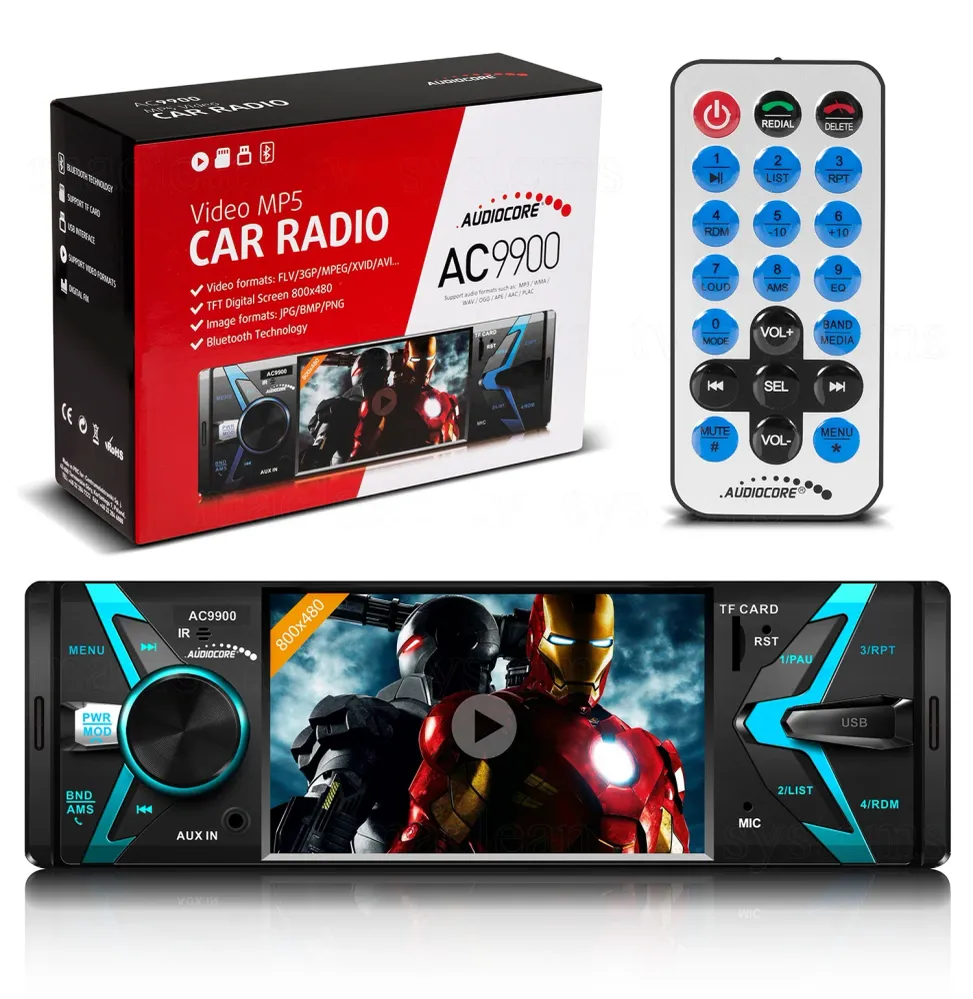 Audiocore AC9900 Autoradio met scherm Bluetooth USB / TF / SD