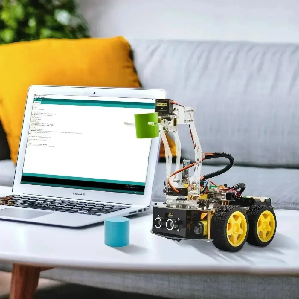 KeyeStudio 4WD Mechanical Arm Robot Connected Car Arduino