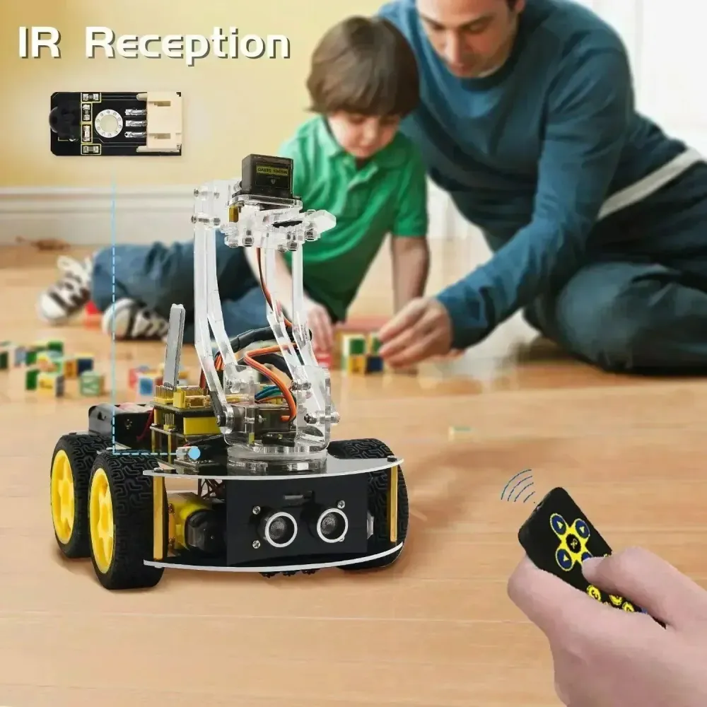 KeyeStudio 4WD Mechanical Arm Robot Connected Car Arduino
